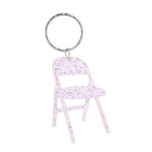 2023 New Fun Chaise Pliante Porte-cl&eacute;s Pendentif Double Imprim&eacute; Chaise Pliante Acrylique Imprim&eacute; Porte-cl&eacute;s Porte-cl&eacute;s Blanc &Eacute;l&eacute;phant Cadeau Ornement (1 PCS) Porte-Cl&eacute;s Personnalisables (G, One Size) (HZling, neuf)