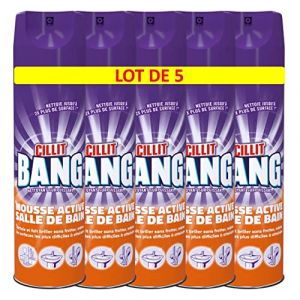 CILLIT BANG Lot de 5 Mousses Active Aérosol - 600 ml - Salle de Bain (Stock Bureau Maison Bien-être, neuf)