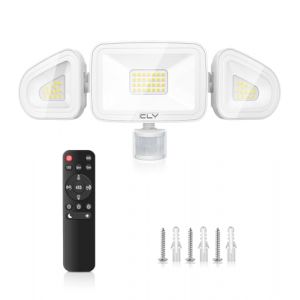 CLY 42W Projecteur Led Exterieur Detecteur de Mouvement et Télécommande, Eclairage Exterieur avec Detecteur 3600LM Spot Led Extérieur avec Détecteur Blanc Froid 6500K, Étanche IP66 pour Garage (kelazhineng-Direct, neuf)