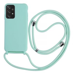 Keteen Collier pour Samsung Galaxy A53 5G Coque Silicone Liquide Bumper Housse Galaxy A53 5G Lani&egrave;re avec Cordon R&eacute;glable Longueur Cha&icirc;ne Lanyard Case Housse &Eacute;tui pour Samsung Galaxy A53 5G, Vert (Keteen, neuf)