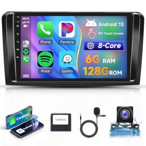 6G+128G 8 Core Android Autoradio per Mercedes Benz ML GL W164 ML350 ML500 GL320 X164 ML280 GL350, 9 Pouces Autoradio avec sans Fil Carplay Android Auto Mirror Link Bluetooth FM/RDS/EQ/DSP WiFi GPS (Rimoody Tech, neuf)