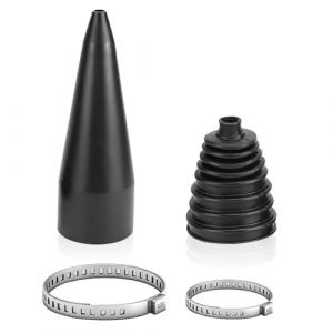 Jeu de 2 Soufflets de Transmission Universel, Soufflet de Cardan &Eacute;tanche avec Colliers M&eacute;talliques et C&ocirc;ne de Montage pour R&eacute;paration Auto (Noir) (Owl wolf, neuf)