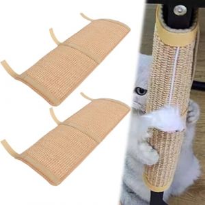 2 Pi&egrave;ces Tapis Griffoir Chat, Tapis Griffoir, 25 x 50 cm Griffoir Pied de Table, Tapis de Protection Anti-Rayures pour Chat pour Canap&eacute;, Meubles, Porte Protection Anti-Rayures Sisal Beige (SwiftCart Azalaya, neuf)