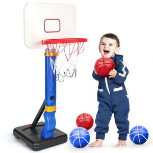 YIMORE Panier Basket Enfant, Panier De Basket Enfant pour Intérieur Extérieur, Hauteur Réglable De 70 à 138 cm, Portable Panier De Basket Intérieur Idéal pour Les Enfants De 3 à 8 Qns (Funny Quzhi, neuf)