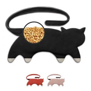 LESCHI Coussin chauffant micro-ondes en coton 100% bio, 10 compartiments, Chat noir, Bouillotte graines de bl&eacute; 100% bio, Bouillotte micro-ondes id&eacute;ale pour soulager les douleurs menstruelles (Leschi GmbH, neuf)
