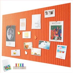 60 x 40 cm, grand tableau en li&egrave;ge, mur d&eacute;coratif en li&egrave;ge et feutre, &eacute;paisseur de 0,9 cm, tableau photo pliable avec ruban adh&eacute;sif, feutrine autocollante, aiguilles de feutrine, mandarine (yjspbsm-shop, neuf)