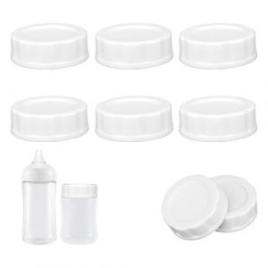 6 Pi&egrave;ces Bouchons de Biberon Compatibles avec Bouteilles Pigeon & Lansinoh, Couvercles Voyage et Stockage Remplacement(Blanc) (Beisong, neuf)