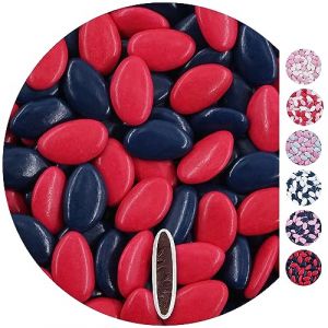 EinsSein 1kg Dragées chocolat mariage Mix rose-bleu marine dragees baptême fille garcon communion aux amandes feter et recevoir fêter de fete couleur pas cher aux bombe tag voir mes etui contenant (Shopingeneur, neuf)