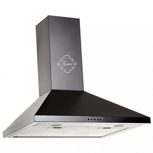 Gurari C 147 BL - Hotte aspirante murale 50 cm •1000m³/h•Hotte murale Luxe fabricant Gurari • 3 vitesses •LED •Noir •Métal noir •Recirculation possible (elektroniks-home, neuf)