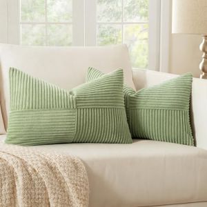 MIULEE Lot de 2 Housse Coussin en Velours Côtelé 40x60cm Vert Housse de Coussin Decoratif Coussin de Canapé Moderne Doux Déco Coussin de Canapé (MIULEE HOME, neuf)