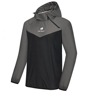 HOTSUIT Costume Sauna Hommes Pantalon Veste Perte de Poids S&eacute;ance de Gym Sweat Suits V&ecirc;tements de Sudation Combinaison Sudation Surv&ecirc;tement Sauna Gris-XL (HOTSUIT, neuf)
