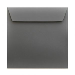 Paper24 Lot de 25 enveloppes carr&eacute;es 155 x 155 mm, autocollantes, 120 g/m&sup2;, pour cartes de mariage au format 148 x 148 mm en gris fonc&eacute; (paper24, neuf)