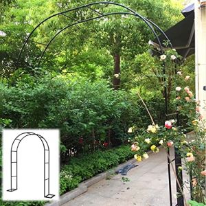 Tonnelle de Jardin en métal, Arceau de Jardin Solide, Arche à rosiers, Arcade De Jardin Treillis pour Plantes grimpantes, Roses, Support pour Plantes de fête de Mariage,Noir,240x220x40CM (Zswpyq, neuf)