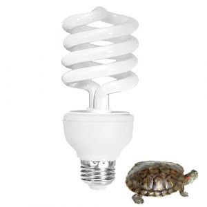 SKIKHN Ampoule UVB, 26W Ampoule UVA UVB 10.0 pour Reptiles, E27 Lamp UVB pour Tortue, Lampe Fluorescente Compacte, pour Terrarium de Reptiles, Pogona, Plantes et Tortues (yi jian walo, neuf)