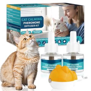 VICSOM 3 en 1 Cat Diffuseur Pheromones Chat Compatible avec Tous Les Diffuseurs Courants, Diffuseur Chat Anti Stress 60 Jours pour Soulager, La Relaxation Et L'anxi&eacute;t&eacute; (1 Diffuseur + 2 Recharges) (VICSOM Store, neuf)