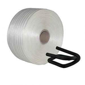 Kit de cerclage Textile tiss&eacute; HD de 19 mm compos&eacute; d'une Bande de cerclage et de Pinces m&eacute;talliques phosphat&eacute;es (kk-verpackungen, neuf)