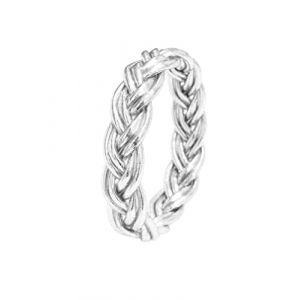 Paloma Bijoux Bracelet Bouddhiste v&eacute;ritable jonc de temple Tha&iuml;lande avec Mantra porte bonheur - Feuille d'or v&eacute;ritable (S - 62mm, Argent - Double Tress&eacute; 1 pi&egrave;ce) (ACTUEL DIFFUSION, neuf)