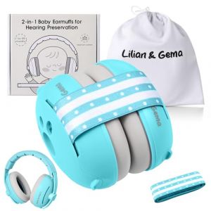 Lilian&Gema 2 en 1 Casque Anti Bruit B&eacute;b&eacute;, Casque B&eacute;b&eacute; Anti Bruit, Confortable et R&eacute;glable, Protection Auditive pour les Enfants de Moins de 48 Mois, Convient pour le Sommeil et les Activit&eacute;s (Lilian&Gema Official Store, neuf)