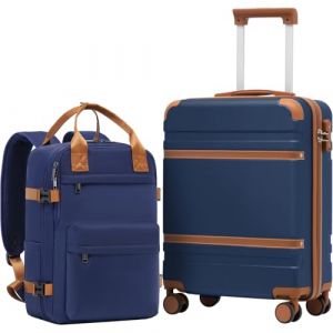 COOLIFE EasyJet Valise Cabine 55 x 40 x 20 et Bagage Cabine 40x20x25(20L), Bagages Cabine Bagage à Main Rigide avec Serrure TSA et 4 roulettes Jumelées Adapté Aux Voyages (Coolife EU Directly, neuf)