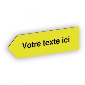 Flèche directionnelle gravée autocollante personnalisable, Plaque signalétique orientation Gauche – jaune - format 20x6 (my-goodprice, neuf)