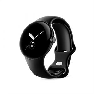 Google Pixel - Montre intelligente Android Fitbit - Suivi d'activit&eacute; et fr&eacute;quence cardiaque - Bo&icirc;tier en acier inoxydable noir - Bracelet actif en obsidienne - WiFi (Red-Rock-UK, neuf)
