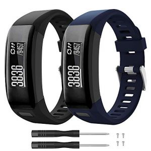 TOPsic Bracelet R&eacute;glable en Silicone Souple pour Vivosmart HR - Accessoire de Remplacement pour Montre (Non Compatible avec Vivosmart HR+) (TOPsic, neuf)