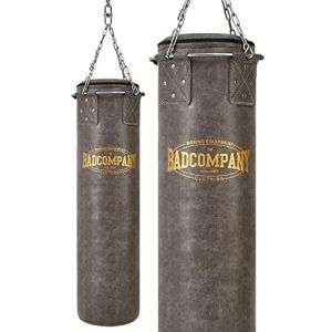 Bad Company Sac de frappe vintage avec chaîne en acier robuste à quatre points et anneau en métal I Sac de frappe en cuir synthétique rempli 120 x 35 cm (Bad-Company GmbH & Co. KG, neuf)