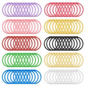 Lot de 100 anneaux de reliure en m&eacute;tal de 30 mm - Multicolores - Pour cartes de fiches, anneaux de reliure - 30 mm - Anneaux en m&eacute;tal - Pour album photo, scrapbooking, bricolage (PingXiangShiHaoYouMaoYi, neuf)