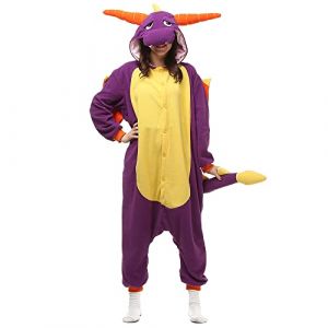 Silver_river Combinaison Unisexe Adulte Pyjama Animal Cosplay Deguisement Kigurumi, S, Dragon Violet (Naituoke-eu, neuf)