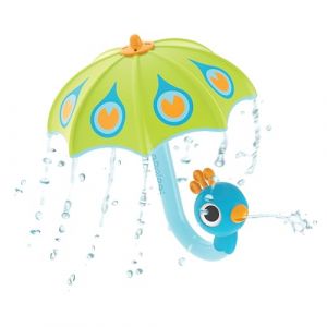 Yookidoo Fill N Rain Jouet de bain interactif avec parapluie paon pour b&eacute;b&eacute;s et tout-petits &ndash; Jeu d'eau amusant et &eacute;ducatif avec bulles et effet pluie pour enfants de 1 &agrave; 2 ans (vert) (MATFEL-BOOKS, neuf)