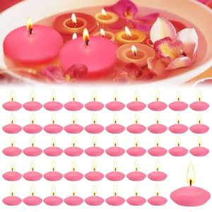 Hengrongshen 50 Pi&egrave;ce Bougie Flottante Rose, 3.5 CM Bougies Flottantes avec Non Parfum&eacute;es, Fum&eacute;e & Goutte, Floating Candles pour Saint-Valentin, Mariage, F&ecirc;tes et D&eacute;coration de Maison (Rose) (HengRongSh-EU, neuf)