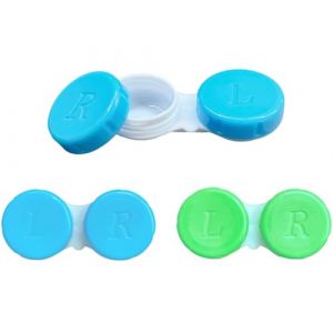 HZXINYI 2 Pièces Étuis à Lentilles de Contact - Boîte de Support de Lentilles de Contact avec Capuchons Gauche/Droite pour Voyage à la Maison Extérieur (HZXINYI, neuf)