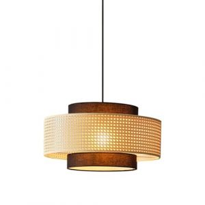 CHUNGYANG Lampe &Agrave; Suspension De Style Boh&eacute;mien E27 Base R&eacute;tro Chinois Salon Lustre Restaurant Rotin Art Suspendu Lumi&egrave;res 1 T&ecirc;te Hauteur R&eacute;glable Luminaire pour Cuisine &Icirc;lot Table &Agrave; Manger Bar (Qinqinbaby, neuf)