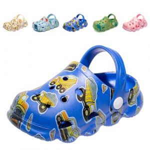 Sabots Mules Enfant Garcon Fille Pantoufles Chaussures de Jardin Dinosaur Chaussons &Eacute;t&eacute; Sandales de Plage Maison Antid&eacute;rapant Chaussons Voiture Bleue EU 25/26 (Taille de l'&eacute;tiquette 160mm) (bobing, neuf)