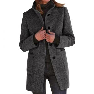 Vêtements Femme Chic Randonnée Bouillie Cintré Long Retourné Veste Hiver Chic D' Mi-Long Ski Blouson Manteau D' Randonnée Sherpa Manteau Femme Hiver Chaud XL (pitawdk, neuf)