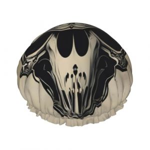 BBEXJIGY Bonnet de douche réutilisable double couche imprimé crâne de taureau coureur pour homme et femme (menghaiyan01, neuf)