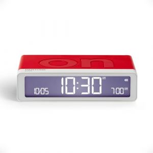 Lexon Flip Classic réveil Matin Lumineux, réversible avec Faces on Off et Fonction Snooze, à écran LCD et Lumière Tactile, Rechargeable par USB-C - Rouge Glossy (LEXON DESIGN, neuf)