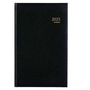 BREPOLS - 1 Agenda de Comptoire Banquier Large "Jupiter" - Couverture Rigide Noir - Format 17 x 27 cm - Janvier 2025 à Décembre 2025-1 Volume (EIC/RICOH, neuf)