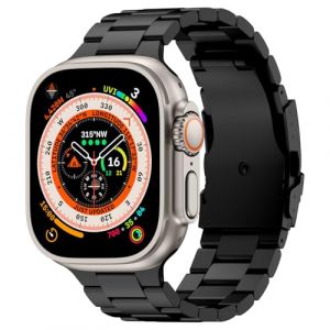 SEURE Bracelet de rechange en titane compatible avec Apple Watch Ultra 2/Ultra 49 mm, S&eacute;rie 10 46 mm, S&eacute;rie 9/8/7 45 mm, S&eacute;rie SE2/6/SE/5/4 44 mm, 3/2/1 42 mm, 49mm 46mm 45mm 44mm 42mm(Serie 3 2 1), (SEURE-WATCH, neuf)
