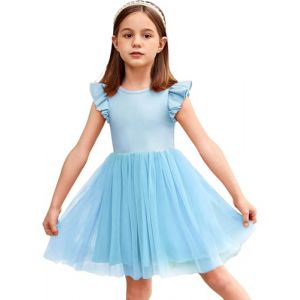 Arshiner Robe D'été pour Filles Robe Tutu de Princesse sans Manches Robe de Soirée DéContractéE Robe d'anniversaire Robe de Bal Bleu 3-4 Ans (Arshiner Store, neuf)