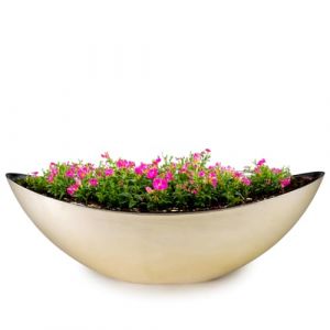 matches21 HOME & HOBBY Bac à plantes ovale pour l'extérieur - Grand bateau décoratif beige champagne - Pot de fleurs - 55 cm - Jardinier pour jardin, balcon ou cimetière comme bijou funéraire (matches21 HOME & HOBBY, neuf)