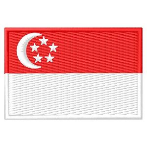 Patch drapeau Singapour Aufnäher parche Bordado écusson brodé écusson toppa ricamata (Masterpatch, neuf)