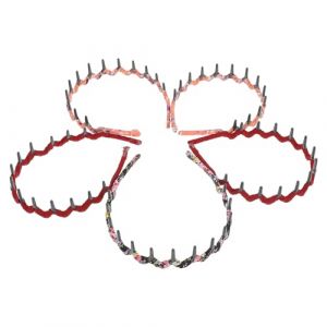 OSALADI Lot de 5 Serrage-T&ecirc;tes en Mousseline Motif L&eacute;opard Ondul&eacute; Dents en Plastique Unisexe Peigne &agrave; Cheveux Antid&eacute;rapant pour Maquillage et Soin du Visage Couleur Al&eacute;atoire (Original MJW, neuf)