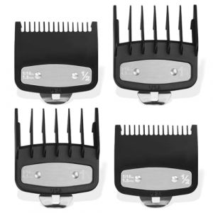 4 Pièces Peignes Tondeuse Sabot de Guidage, Tondeuse à Cheveux Limite Peigne, Sabot One Blade, Peignes pour Sabot Cheveux pour Wanl, Housse de Protection pour Tondeuse à Cheveux (Noir) (LMINGMING, neuf)