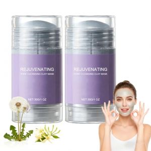 Pore Cleansing Mask Stick, Masque Argile Nettoyant Pores Stick, Sticks Anti-Points Noirs Soin Visage, Soin Hydratant Deep Cleaning, Masque Argile Contr&ocirc;le du S&eacute;bum pour Peaux &agrave; Pores Apparents (2pcs) (Raevior, neuf)