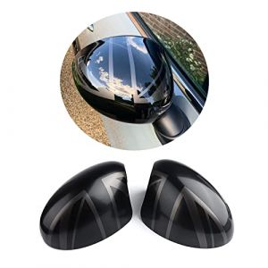 MINI Extérieur Miroir Décor, coques de rétroviseurs latéraux pour Mini Cooper One/S/JCW R55 R56 R57 R58 R59 R60 R61 (UK Noir, Série R Pliage électrique) (UVCANY-EU, neuf)