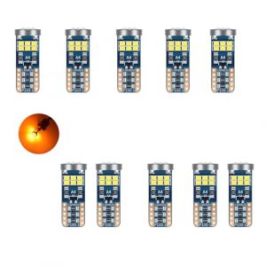 YOUNLEN 10 Pieces Ampoule LED W5W T10 194 (Jaune),Ampoule T10 LED,Canbus Sans Erreur,12V,396LM,18SMD 2016 Puces,168 Ampoule LED,Conception Non Polaire,éClairage IntéRieur De Voiture,Plafonnier (YOUNLEN Store, neuf)