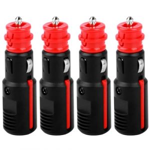 4 Pièces Prise Allume Cigare de Voiture 12V-24V, Fiche Allume Cigare avec Fusible 10A, Prise Male Allume-Cigares pour Camping Car/Camion/Moto/Bateau/Autoradio (YangZhengYa, neuf)
