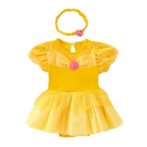 Lito Angels Deguisement Robe Princesse avec Bandeau pour Bebe Fille, Anniversaire Fete Carnaval Costume Barboteuse Body Ete, Taille 3-6 mois, A (&eacute;tiquette en tissu 60) (Lito Angels FR, neuf)