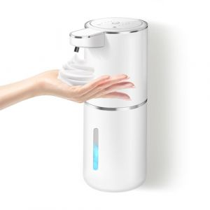 Dalugo Distributeur de Savon Automatique, No Touch Distributeur Savon Mural Mousse Capteur 380mL USB Rechargeable, IPX5 &Eacute;tanche Distributeur de Savon &Eacute;lectrique Blanc pour Salle de Bain (Dalugo, neuf)